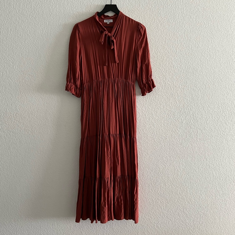 Polagram Rust Midi Dress